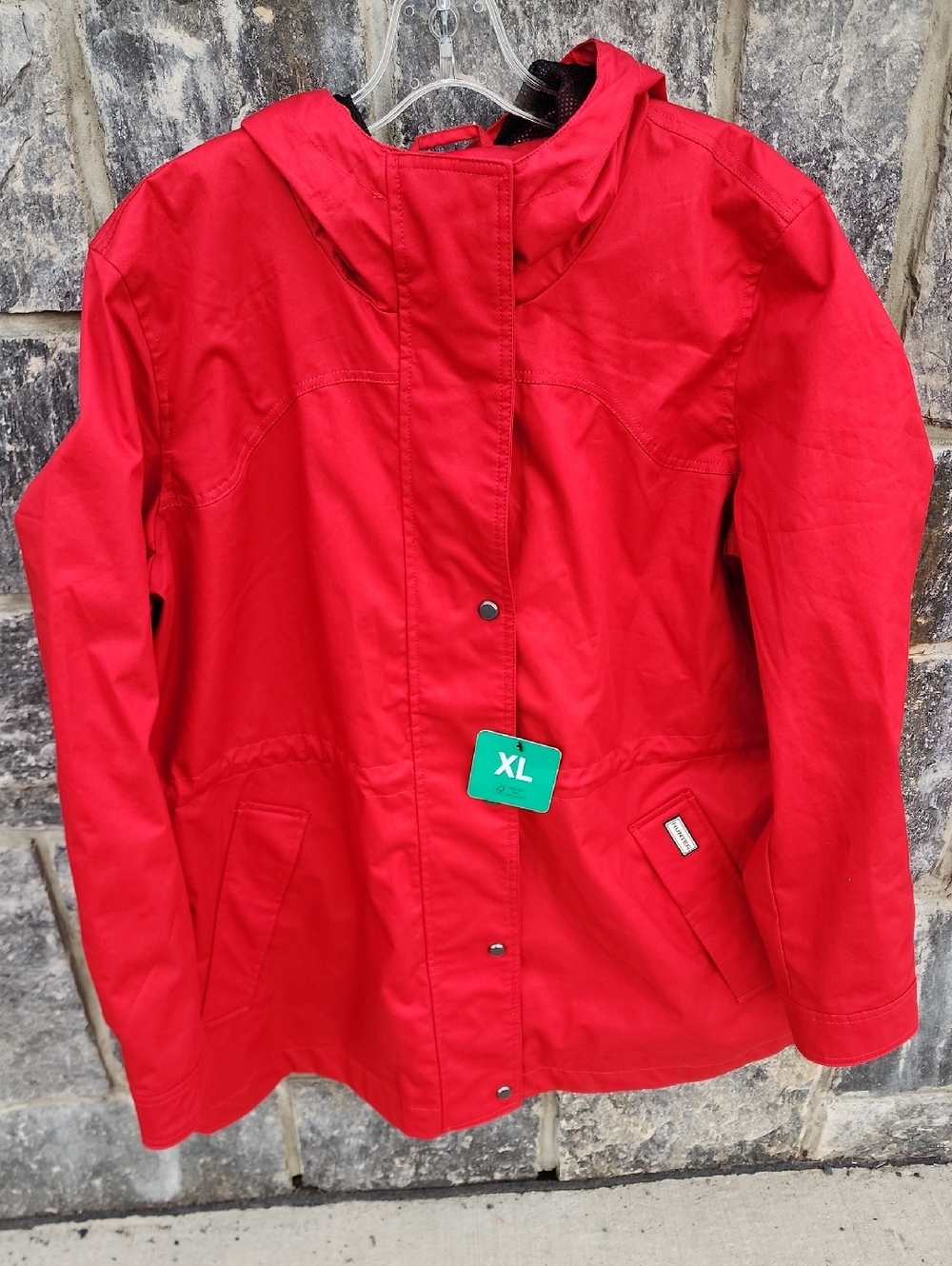 Hunter Red Hooded Water Resistant Cotton Smock Jacket XL